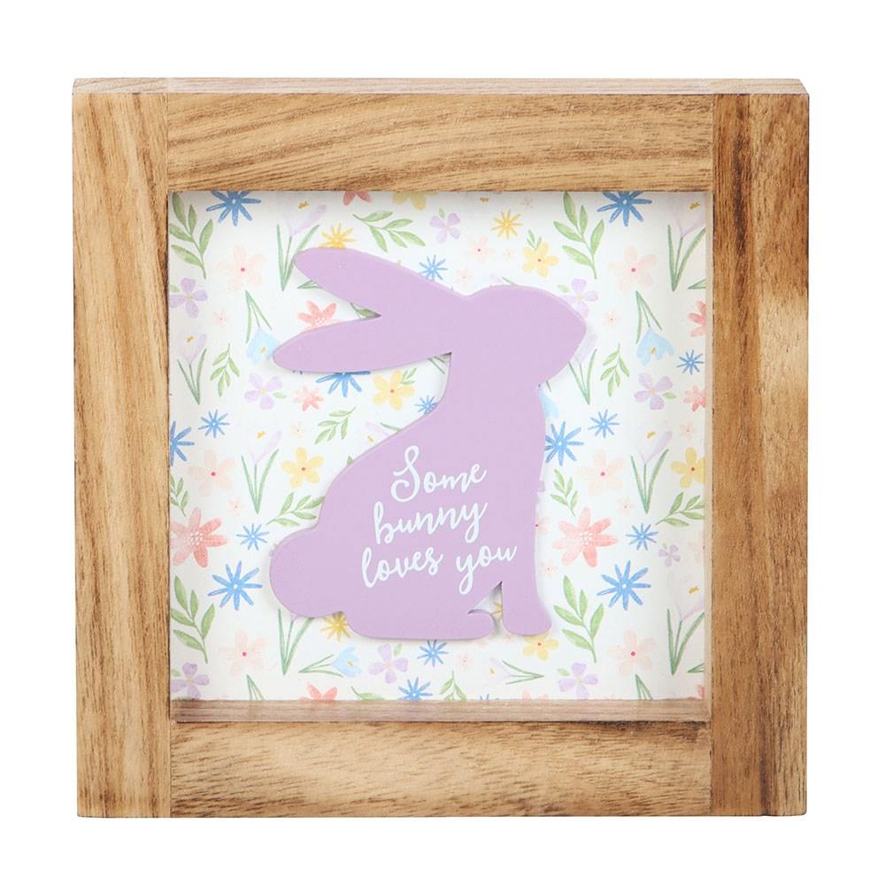 Something Different - Some Bunny Loves You Wooden Afbeelding met lijst - Multicolours